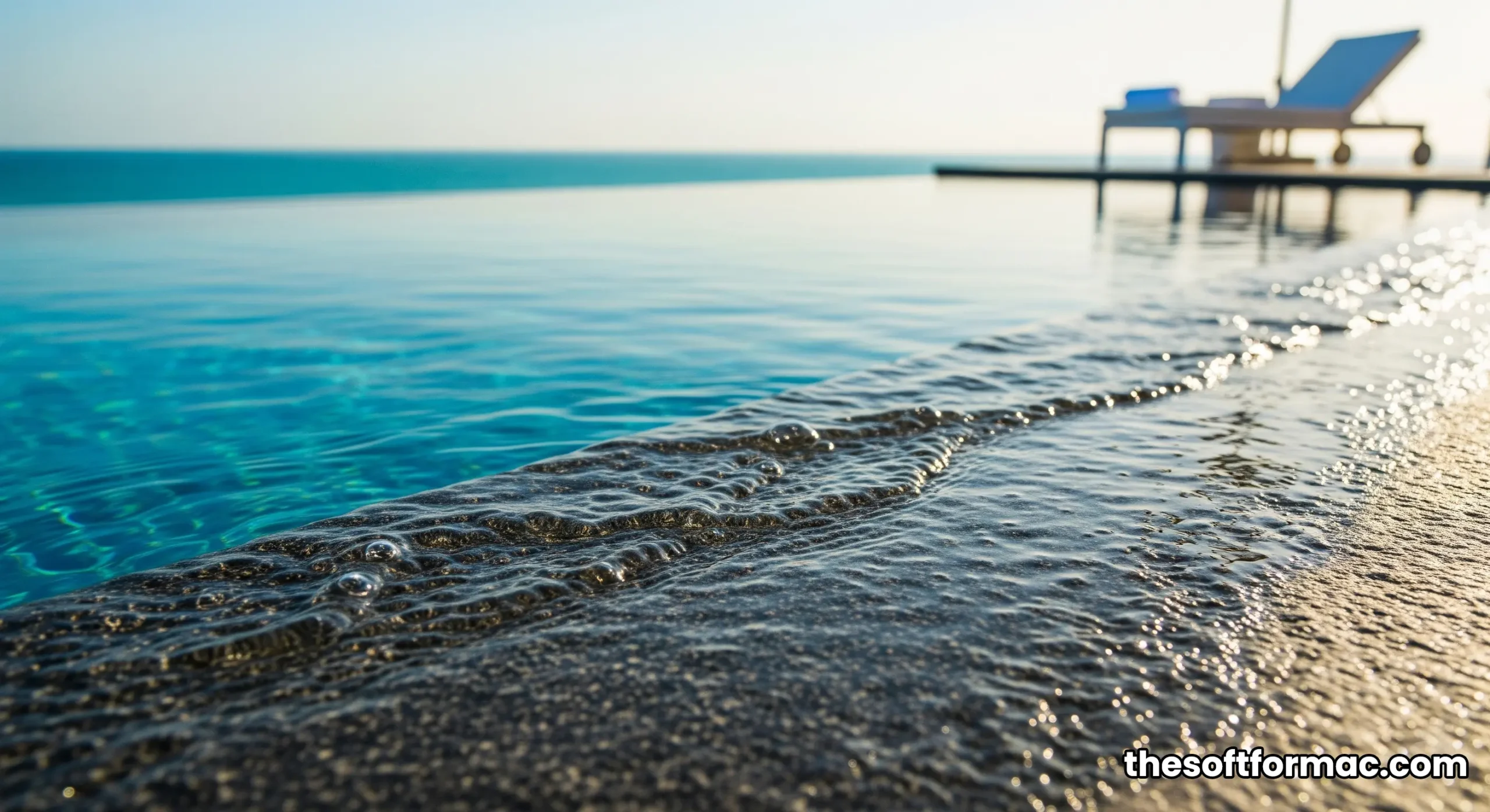 An aerial shot of the luxurious Terrace at Burj Al Arab, featuring its two infinity pools extending over the sea.